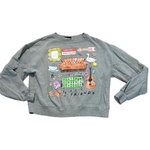 Gray Friends Graphic Sweatshirt Iconic Items Junior Small